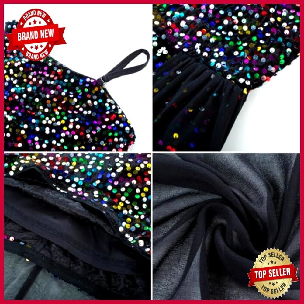 Sequin One Shoulder Formal Dress Elegant Pageant Prom Party Special Occasion - Picture 4 of 7